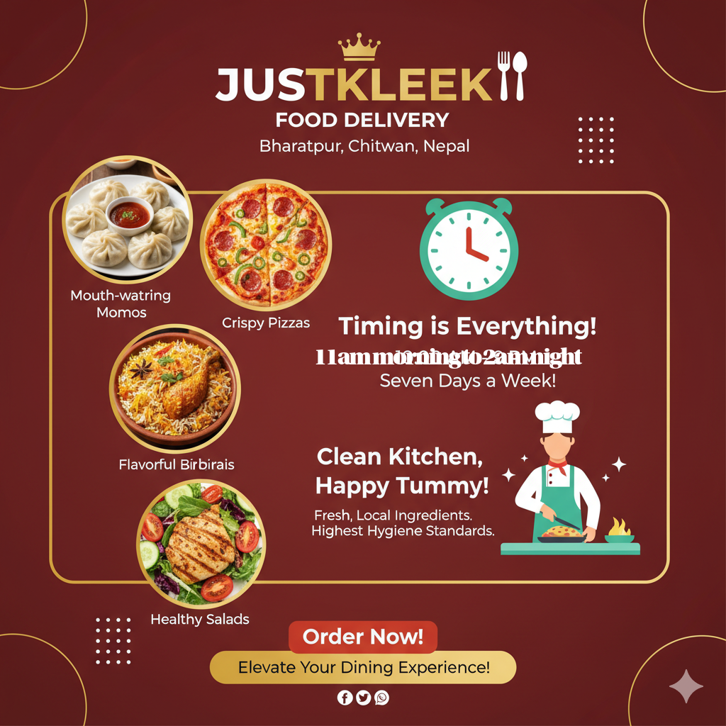 Justkleek: The Best Food Delivery in Bharatpur, Chitwan