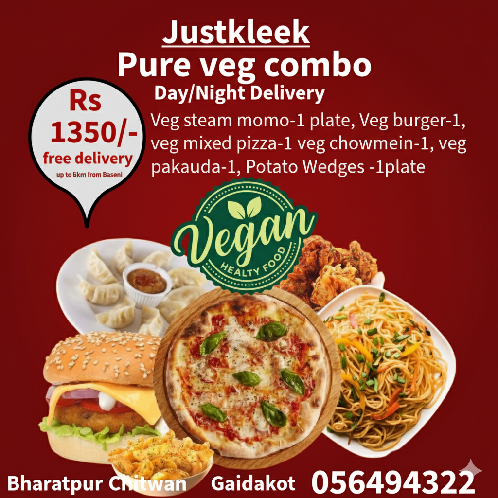 🍔 Justkleek Food Delivery Bharatpur Chitwan Nepal: घरमै बसी बसी स्वादिष्ट खानाको मजा लिनुहोस्!